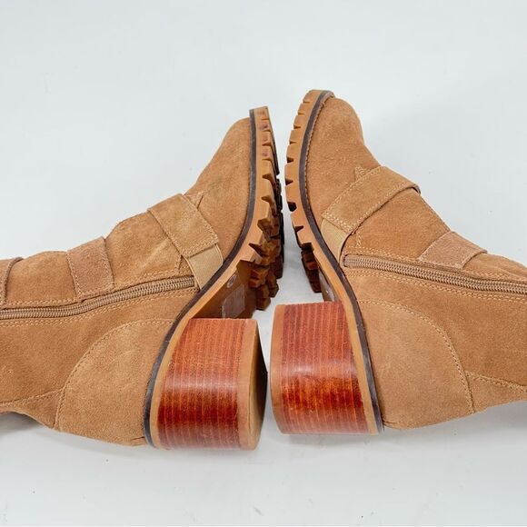 Crown Vintage Asisa Suede Leather Ankle Boots Size 8.5 Tan - Picture 6 of 8